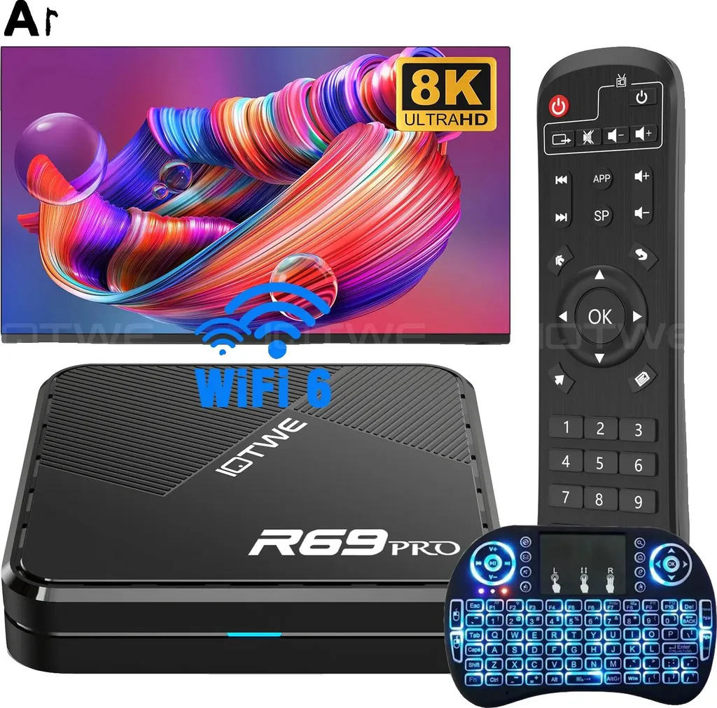 Android TV Box 8K con Tastiera - Cinema a Casa con 4GB RAM e WiFi 5G