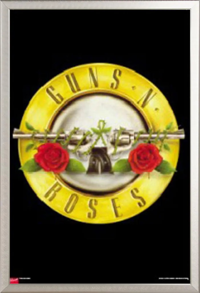 Affiche Guns N Roses sous Cadre Shinsuke Argenté et Vitre Acrylique