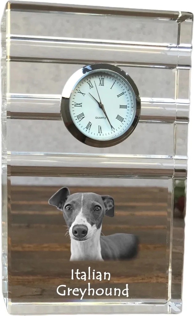 Art-Dog Orologio Cristallo Levriero Italiano | Foto Cane Personalizzata