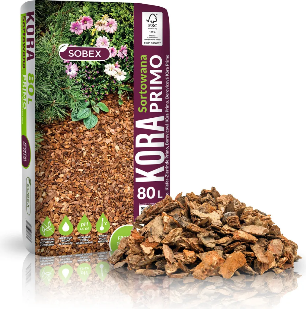 Écorce de Pin Calibrée 80L S&Garden - Copeaux de Bois Haute Qualité