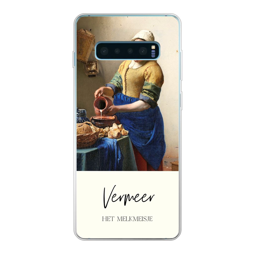 MuchoWow Handyhülle Schutzhülle Hülle für Samsung Galaxy S10 Lite Kunst - Milchmädchen - Vermeer Silikon Softcase Handy Hülle - Schutz