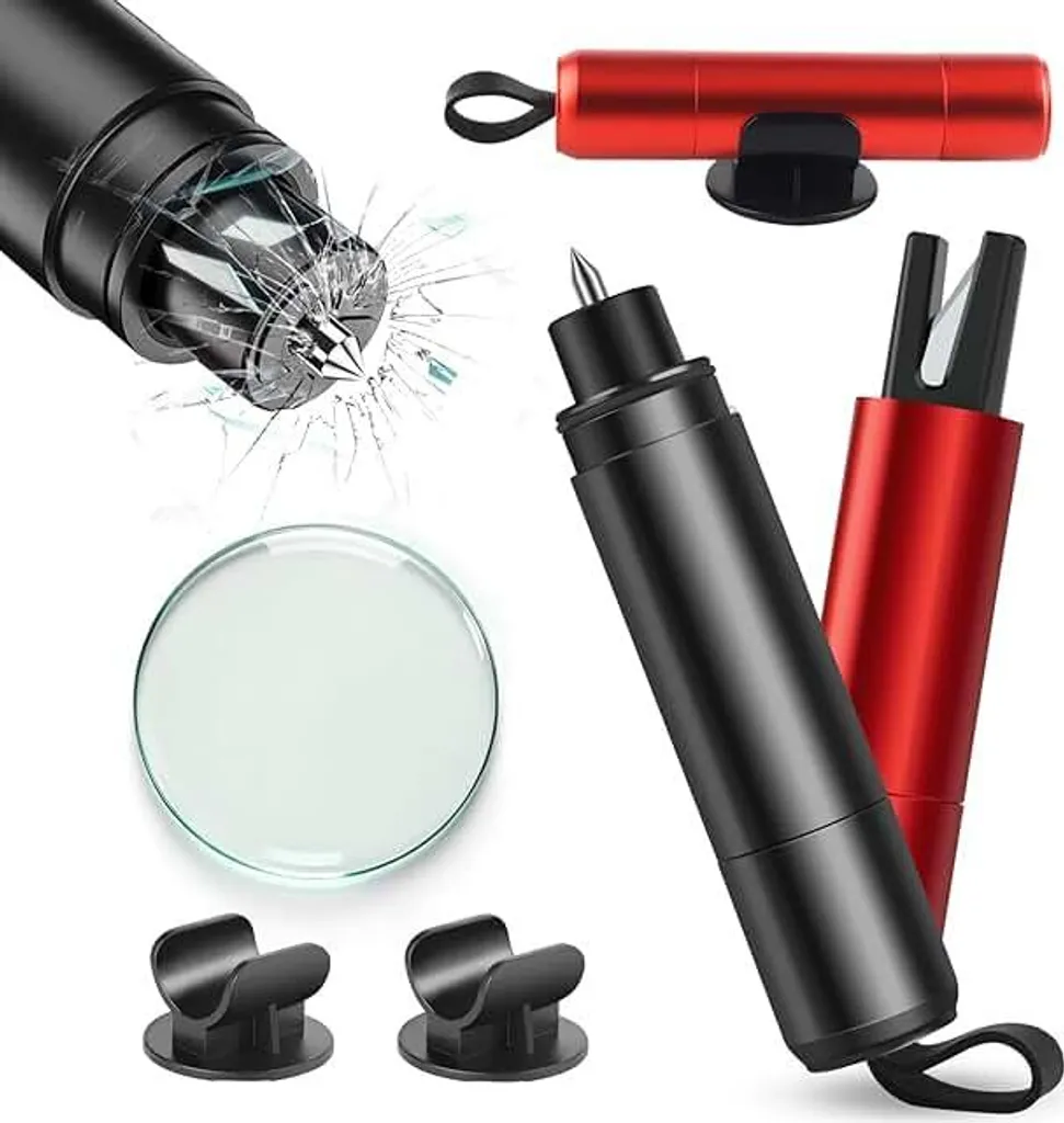 Kit 2 Martelli di Sicurezza Auto: Rompivetro Professionale Portatile