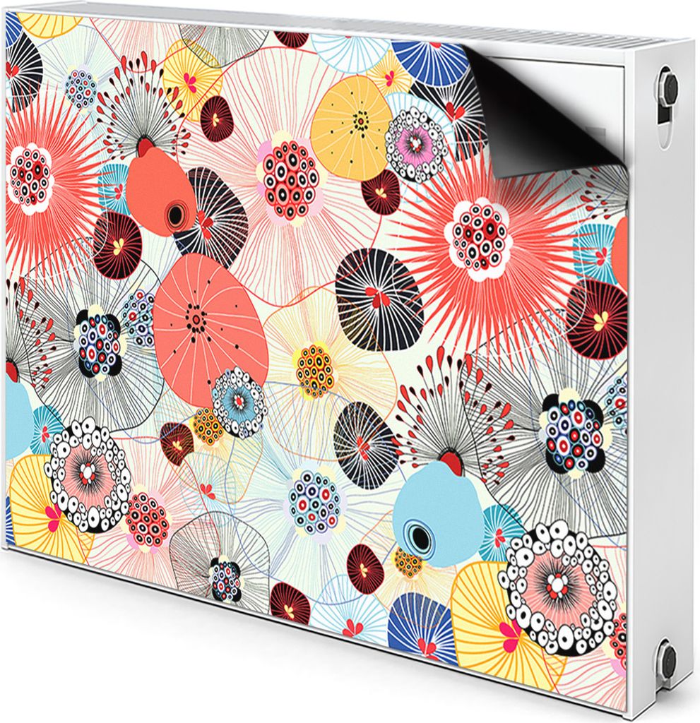 Magnet Heizkörper-Abdeckung Verkleidung Abdeckung Heizkörperabdeckung 80x60 cm - Blumenmuster