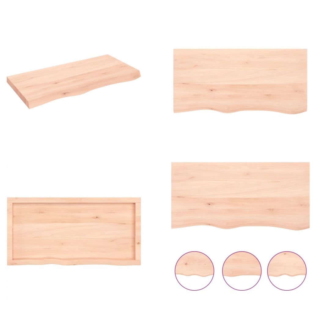 vidaXL Wandregal 100x50x(2 6) cm Massivholz Eiche Unbehandelt - Wandregal - Wandregale - Lagerregal - Schwebendes Regal
