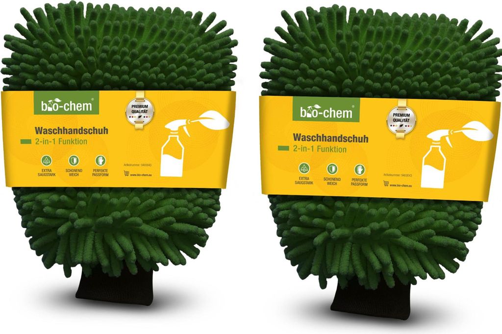 bio-chem 2-in-1 Mikrofaser Waschhandschuh – 2 Stück – Produktbild 