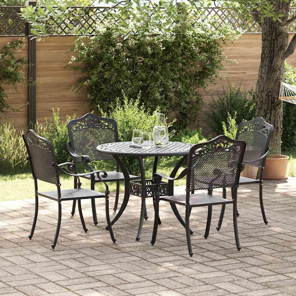 Maison Exclusive - Garten Essgruppe 5 pcs Schwarz Aluminium