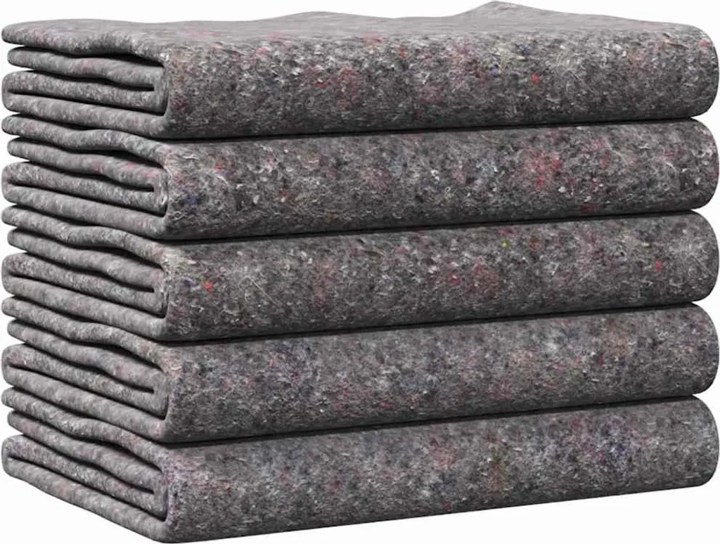vidaXL Couvertures de déménagement 5 pcs gris 150x200cm tissu résistant
