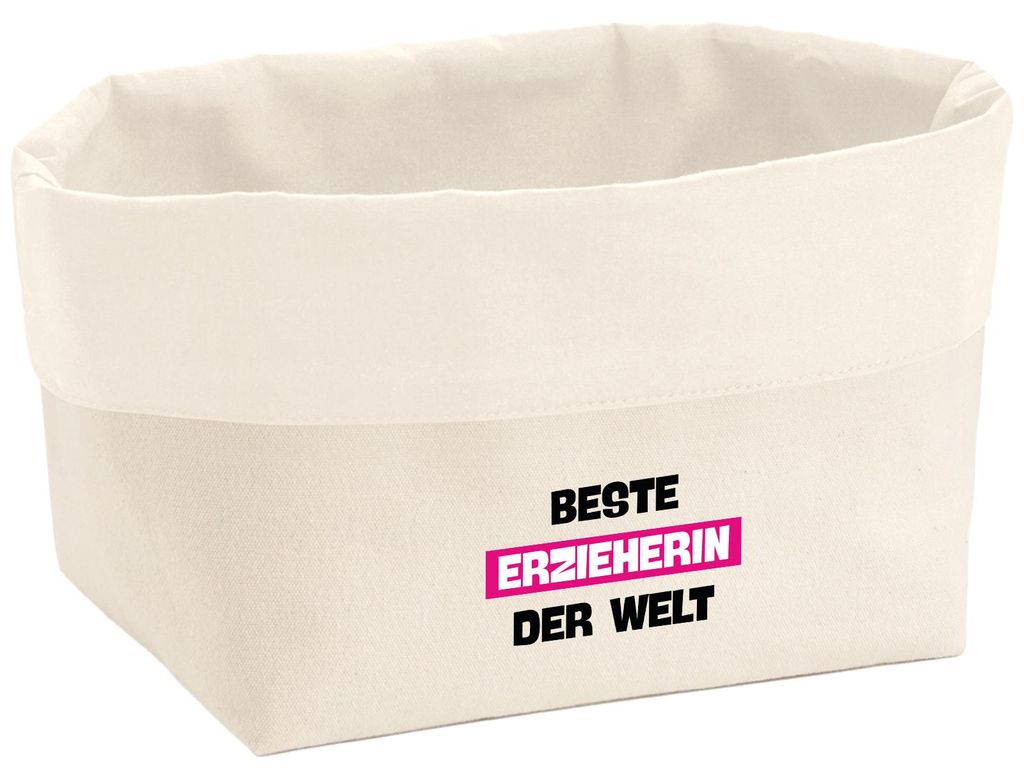 Huuraa Organizer Beste Erzieherin der Welt 3 Liter Medium Canvas Baumwolle Utensilo Geschenkidee