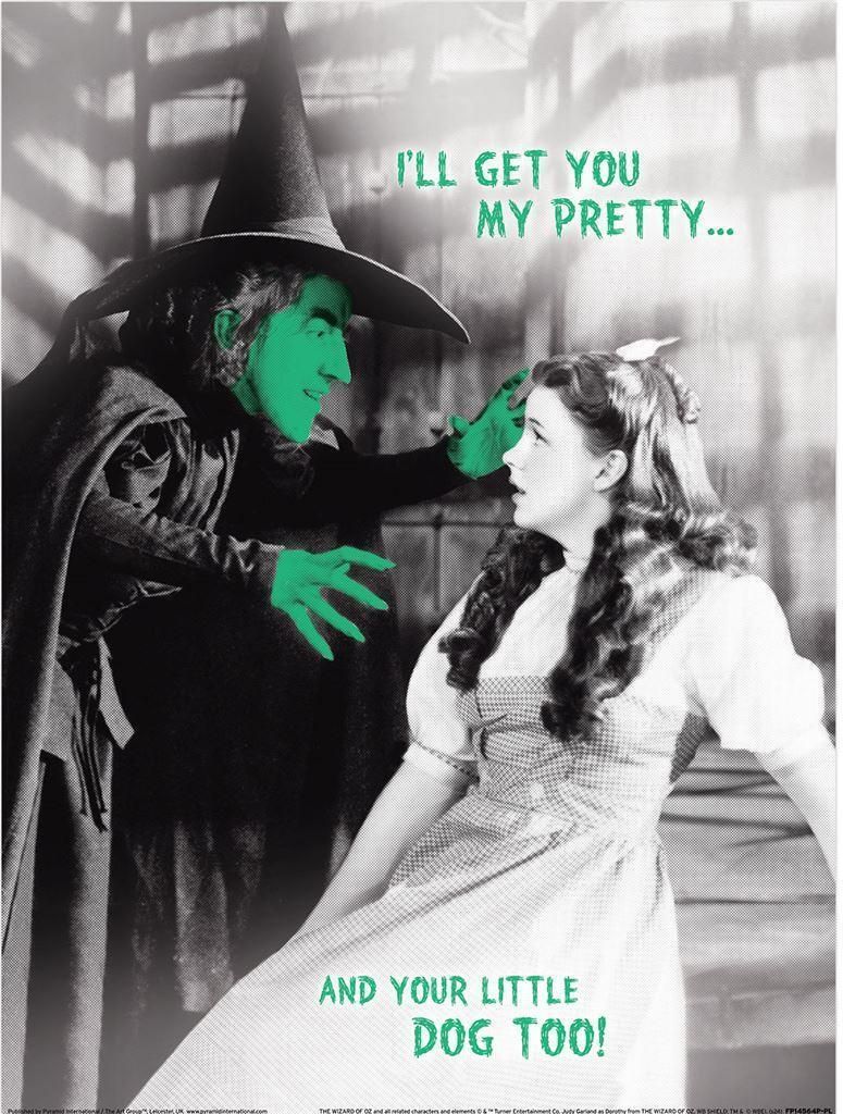 The Wizard Of Oz - bedruckt "I'll Get You My Pretty", Papier PM10639 (40 cm x 30 cm) (Bunt)