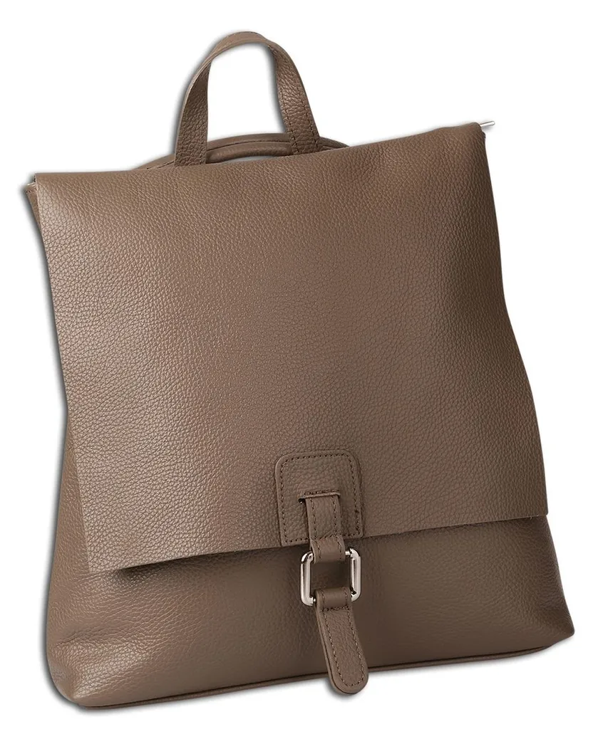 Petit sac à dos taupe Toscanto 33x33 cm, design épuré et moderne