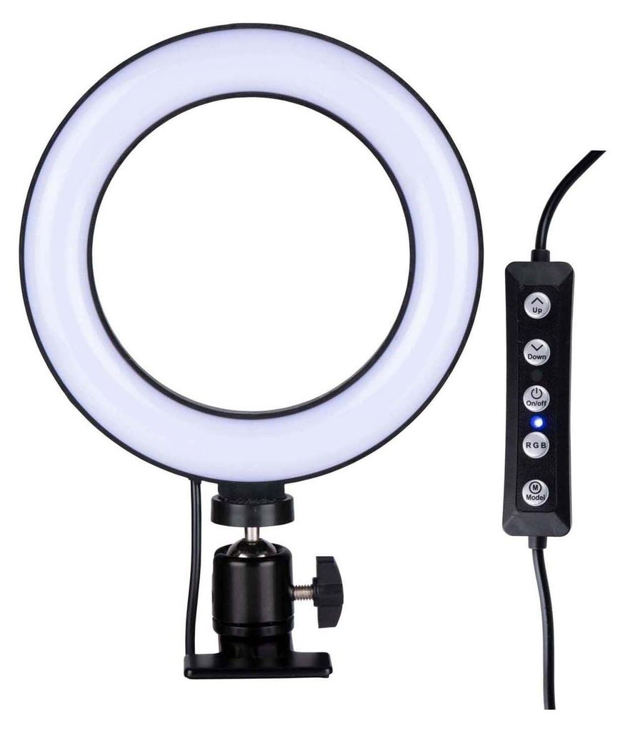Edco Selfie Ringlicht mit Klemme - 48 LEDs - 16cm - RGB Produktbild 