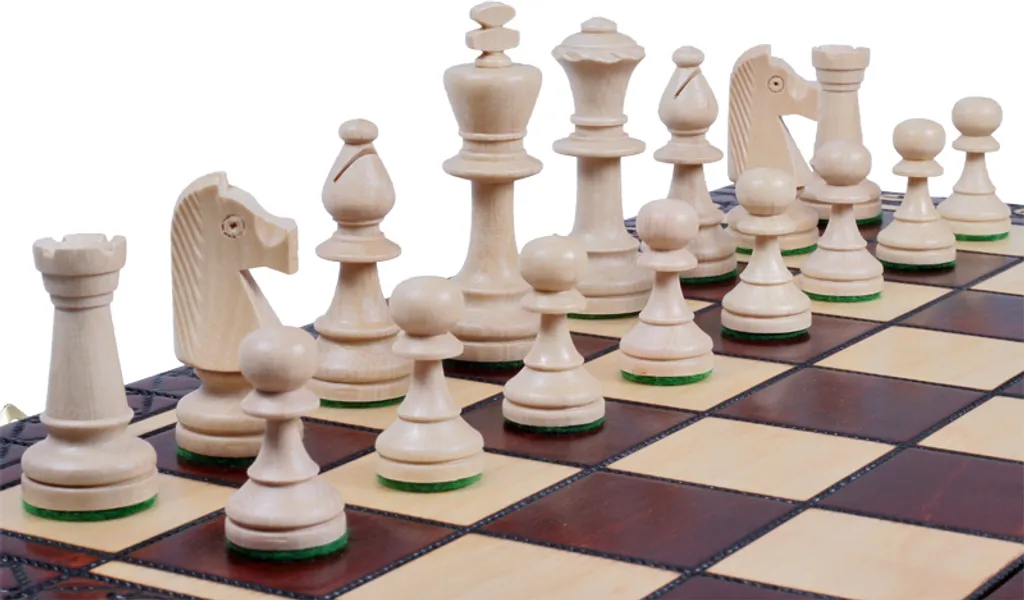 Échecs Consul Nouvelle Ligne 49x49cm - Set de Jeu en Bois de Sycomore