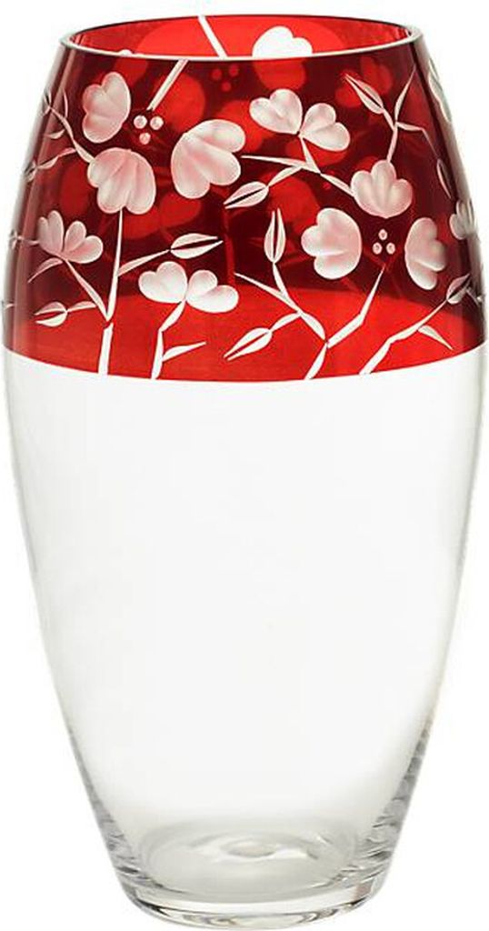 Vase Red Queen 29 cm, Weinrot, aus Glas