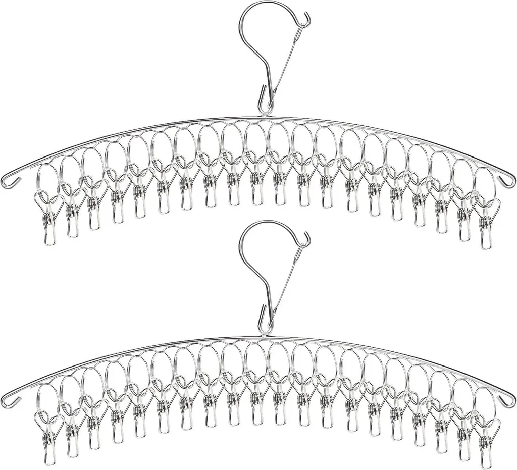 Porte-chaussettes inox haute qualité - Lot de 2 supports rotatifs anti-corrosion