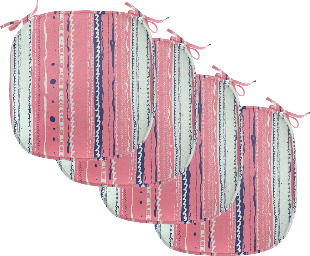 Set 4 Cuscini Sedie ABAKUHAUS Doodle Indigo 40x40 Impermeabili