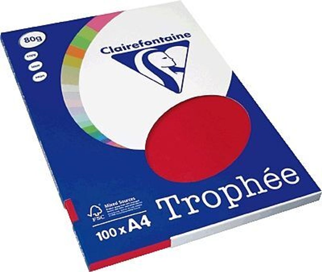 Clairefontaine CLAIRALFA PPP A4 80G 100BL KIRSCHROT