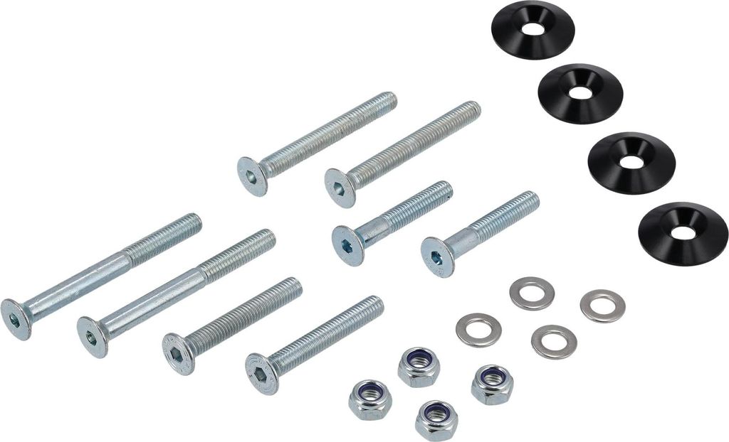 Set: CNC Senkscheiben für Stoßdämpfer / Federbein , Schwarz - für S51, S50, S70, S53, S83