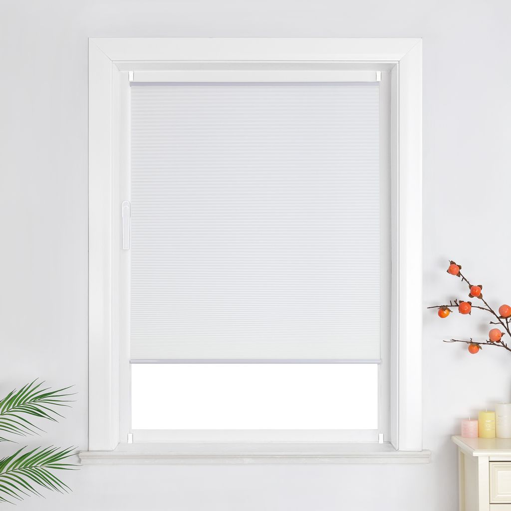 Joyswahl Wabenplissee Plissee Klemmfix Plissee ohne Bohren 55x130cm Sichtschutz Faltrollo Weiß Plisseerollo Jalousie Thermo Rollos Verdunklung