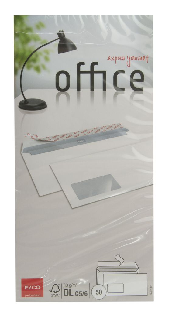 Elco 74466.12, C6/C5 (114 x 229 mm), Weiß, 50 Stück(e), Produktbild 