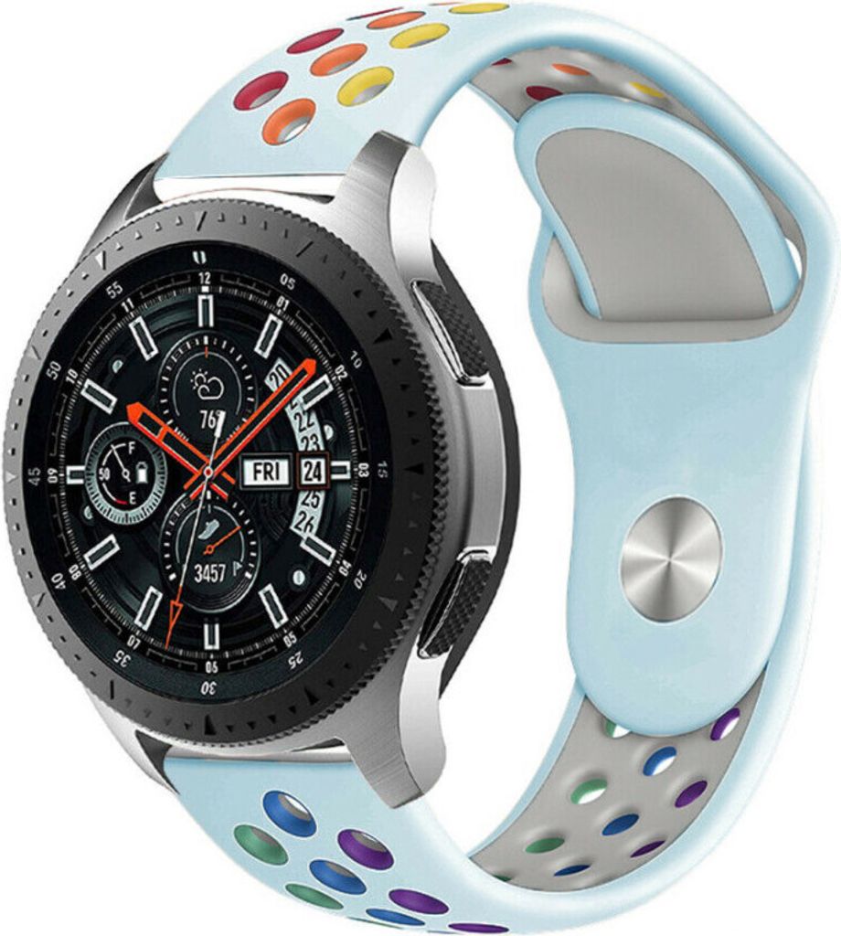 Strap-it Samsung Galaxy Watch 46mm Sportarmband (Hellblau Bunt)