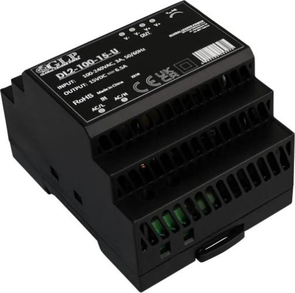 GLP DL2-100-12-U Alimentation Rail DIN 12V 7,5A 90W pour Tableau