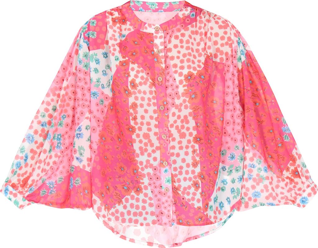 ebeeza damen bluse - rosa rot, XL