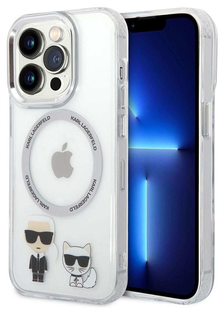 Karl Lagerfeld Klhmp14Lhkct Etui Für Iphone 14 Pro Hardcase Transparent/- Transparent Karl&Choupette Aluminium Magsafe