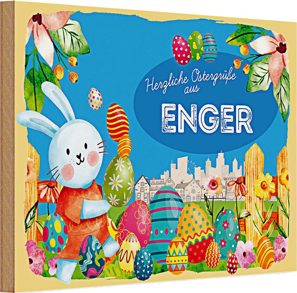 Holzschild Ostern Ostergrüße 30x20cm ENGER