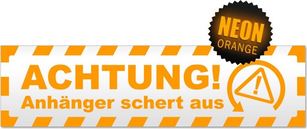 Achtung Anhänger gestreift Magnetschild Schild magnetisch