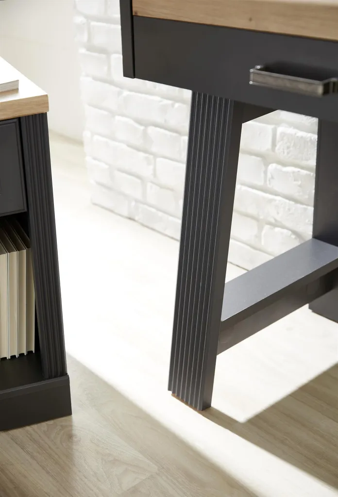 Petit bureau secrétaire moderne Jasmin en gris graphite pour la maison - 5