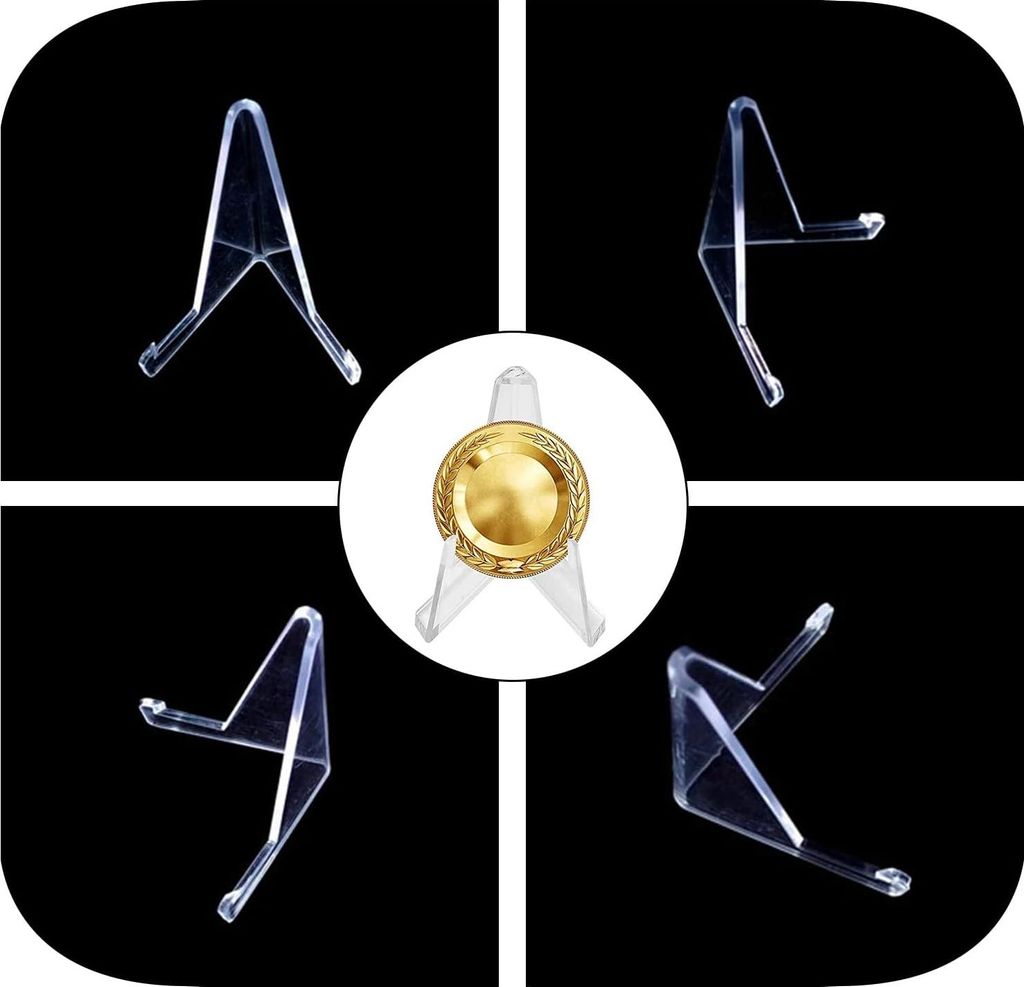 12 Stück Klare Display Ständer/Plattenhalter - Acryl Easel Ständer - Plastik Münz Display Ständer zum Präsentieren von Spielkarten - Casino C...