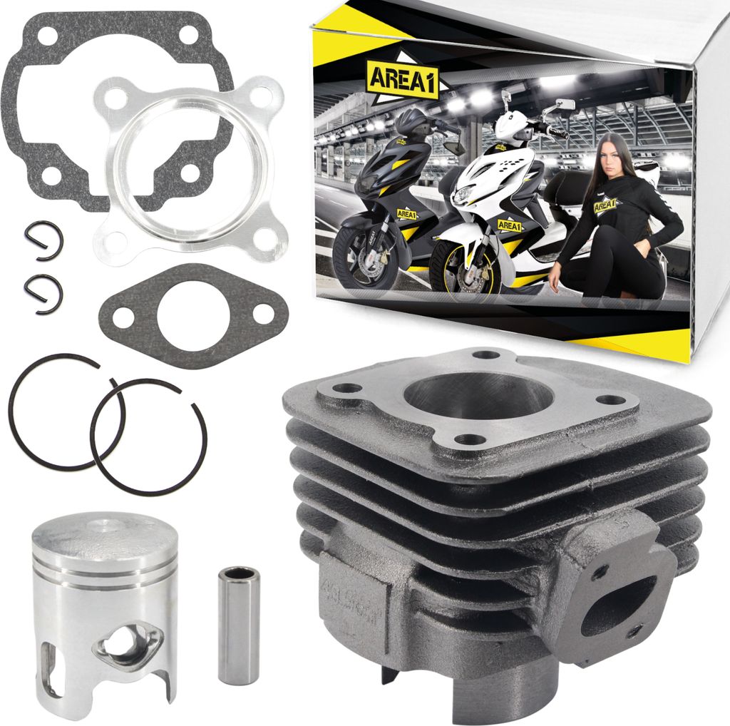 Area1 Ersatz Zylinderset AC für 50ccm 2Takt Motorroller ab Bj. 03 von ATU Explorer AGM Nova Motors GT Union Longija Mawi RS Ultima Ride Sprint Tauris