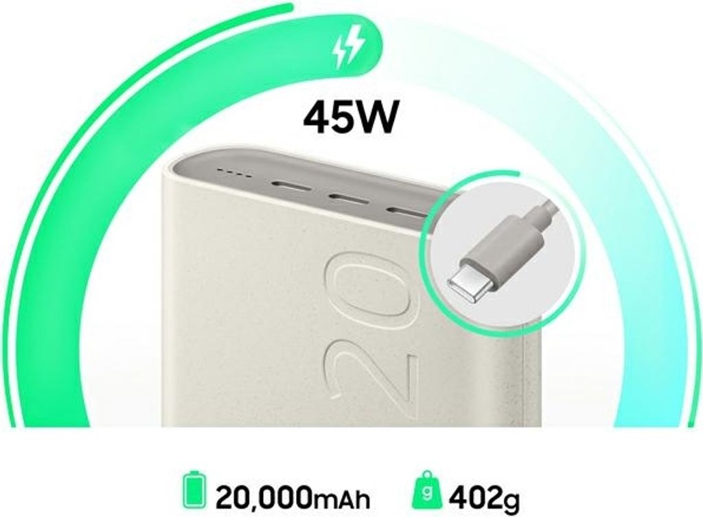 Samsung EB-P4520XUEGEU Powerbank 20000 mAh Beige Produktbild 12