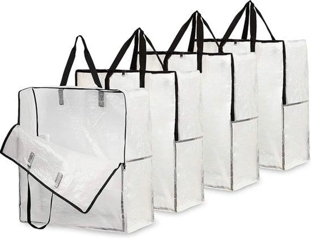 Sac de rangement résistant Jumbo avec fermeture éclair renforcée x4
