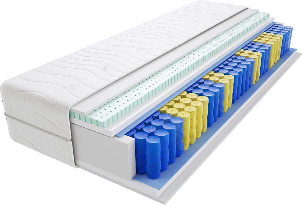 Matratze 70x140 cm Doppelmatratze, H3 Mittelfest Federkernmatratze, Taschenfederkernmatratze 24 cm Hoch Latex Hypoallergene, HR-Schaum, Wendematrat...