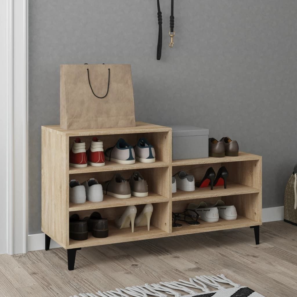 vidaXL Schuhregal Sonoma Eiche 102x36x60 cm Holzwerkstoff - Schuhregal - Schuhregale - Schuhschrank - Schuhaufbewahrung