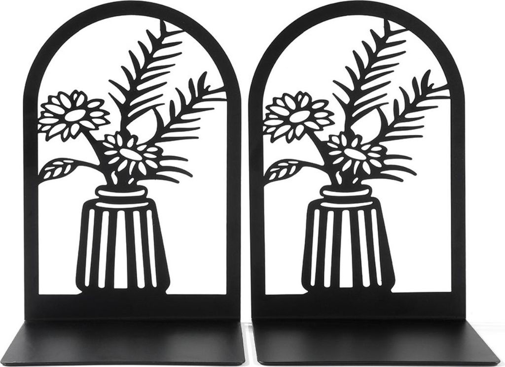 INF Metall Buchstützen im L-Design - Dekorative Buchstützen, 2er Set