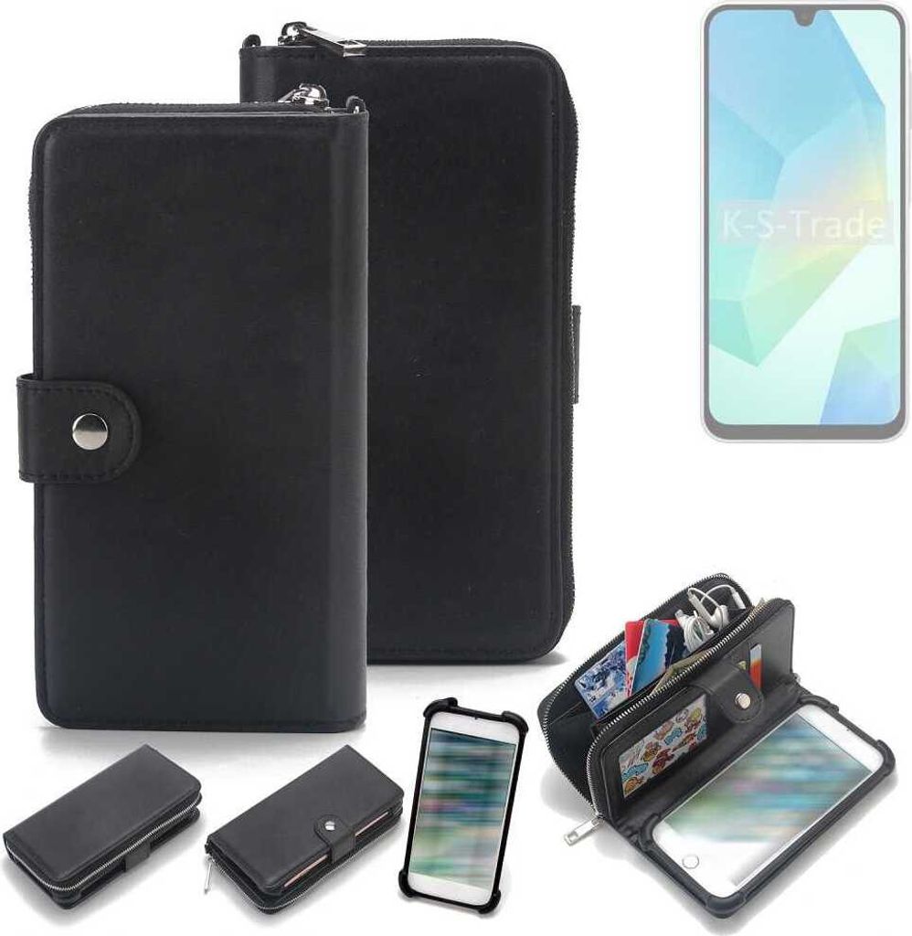 K-S-Trade 2in1 Handyhülle Schutzhülle kompatibel mit Samsung Galaxy A16 5G & Portemonnee Cover Handy Hülle Case Etui Geldbörse Wallet Bookstyle