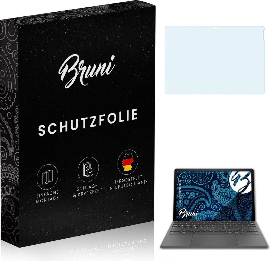 Bruni Basics-Clear 2x Schutzfolie kompatibel mit HP Chromebook x2 11 Folie