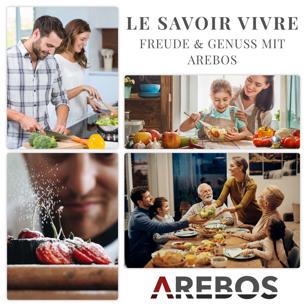 AREBOS plynová varná doska 5 horákov, sklokeramika, plynová Obrázok produktu 10