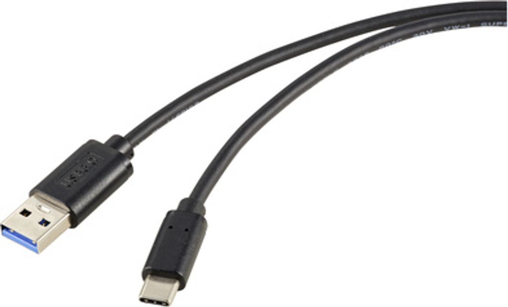 Renkforce USB-Kabel USB 3.2 Gen2 USB-C Stecker, USB-A Stecker 1.00 m Schwarz Gesamtschirm RF-5720404 (RF-5720404)