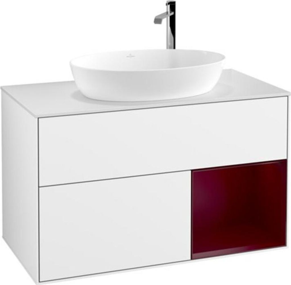 V&B Waschtischunterschrank Finion 100, Pl w m, Reg Peo m Lac, glo wh. Lac