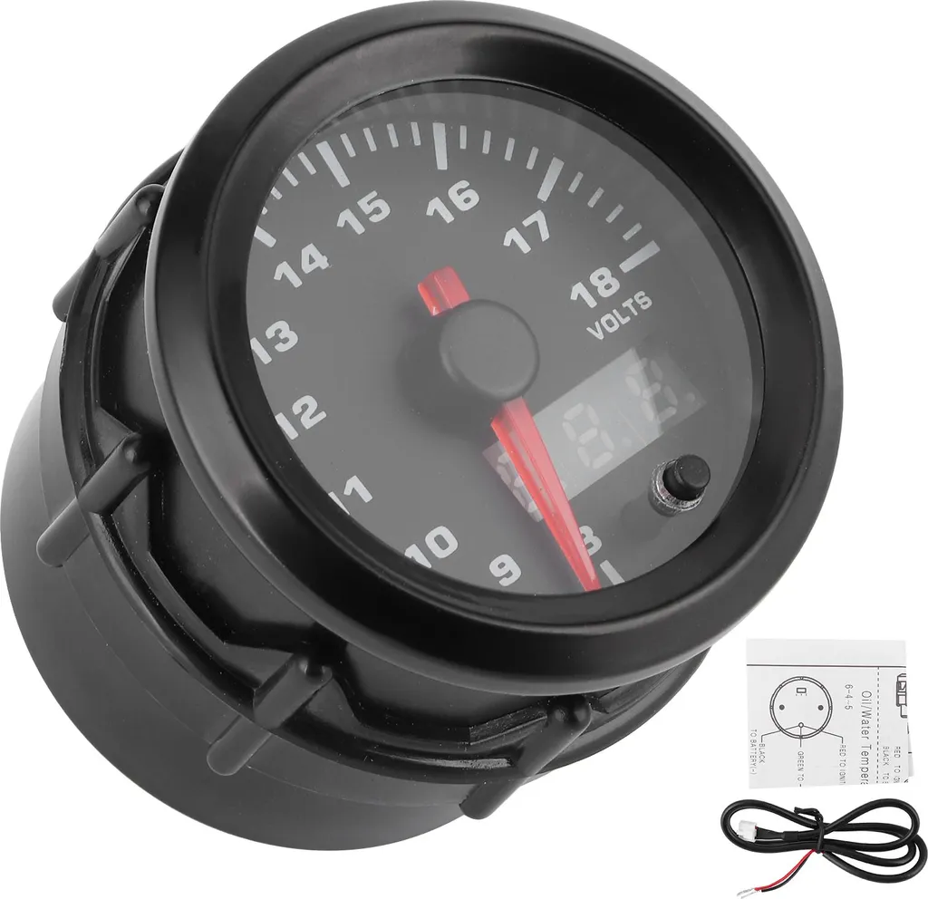 Voltmètre numérique 52mm 12V 7 couleurs LED pour voiture de course