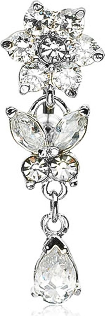 Bauchnabelpiercing Blüte Blume Tropfen Schmetterling Produktbild 