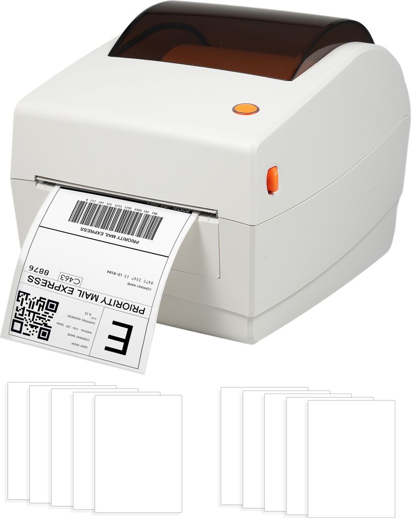 Bisofice Thermo-Etikettendrucker, 4 x 6 Zoll, Etikettendruckmaschine, USB-Anschluss, kommerzieller Hochgeschwindigkeits-Desktop-Direktetikettendruc...