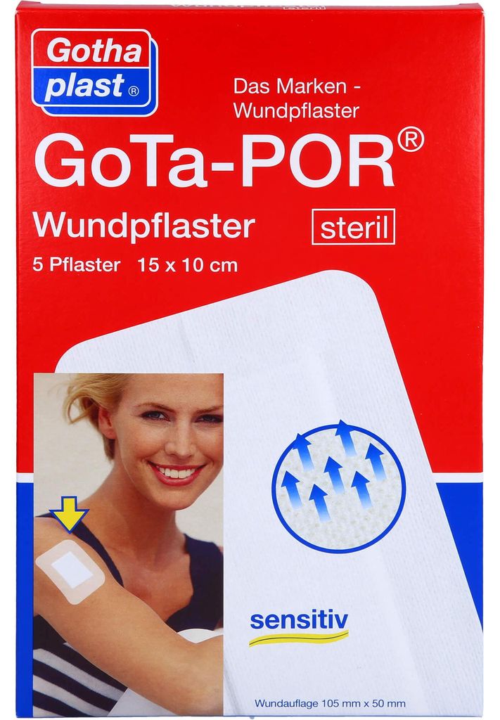 GoTa-POR Wundpflaster steril 150mmx100mm, 5 St. Pflaster