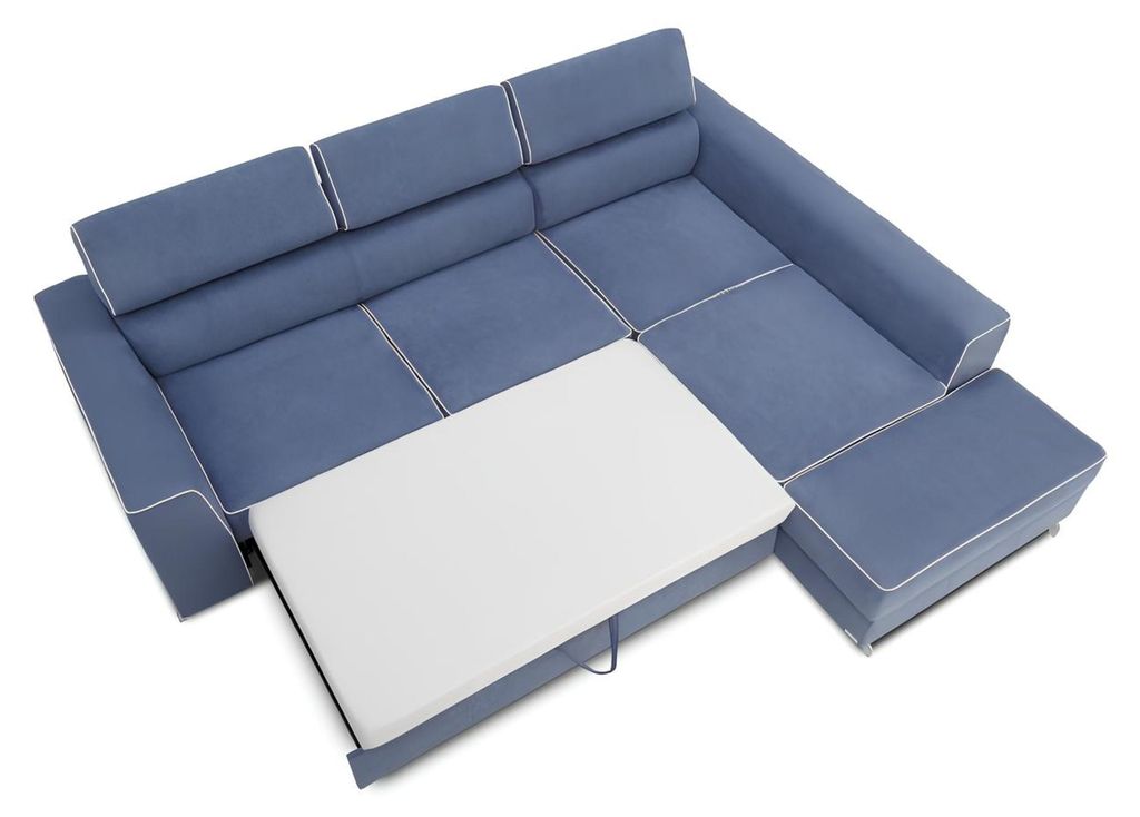 Ecksofa L-Form Sofa Couch Design Polster Schlafsofa Textil Bettfunktion Kasten