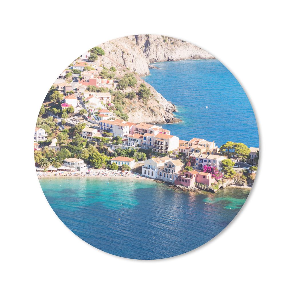 MuchoWow Mauspad Mousepad Griechenland - Stadt - Meer 30x30 cm - Mousepads - Maus Mat - Pad - Mausunterlage - Tischunterlage - Schreibtischmatten