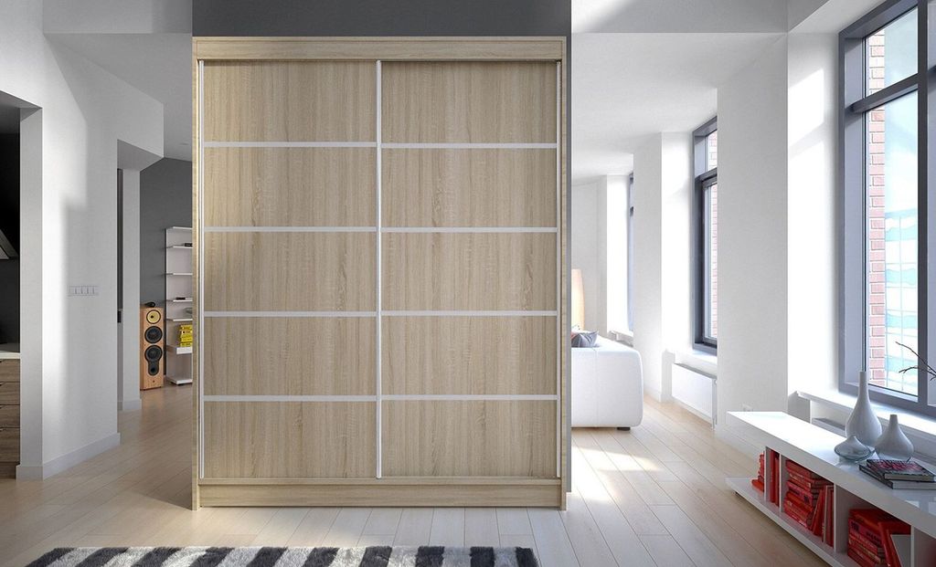 Kleiderschrank CHANNA 4 – Breite 150 cm, sonoma