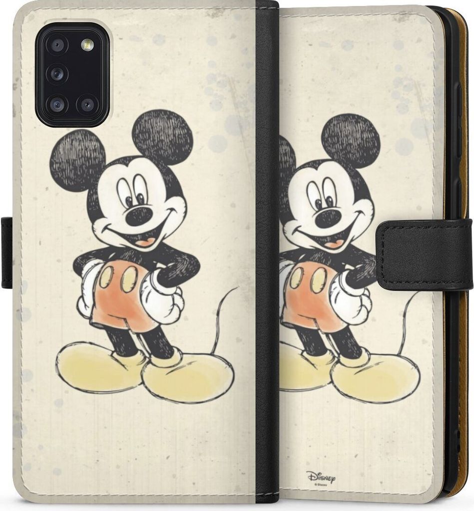 DeinDesign Klapphülle für Samsung Galaxy A31 Handytasche Lederhülle Tasche Mickey & Minnie Mouse Offizielles Lizenzprodukt Wasserfarbe